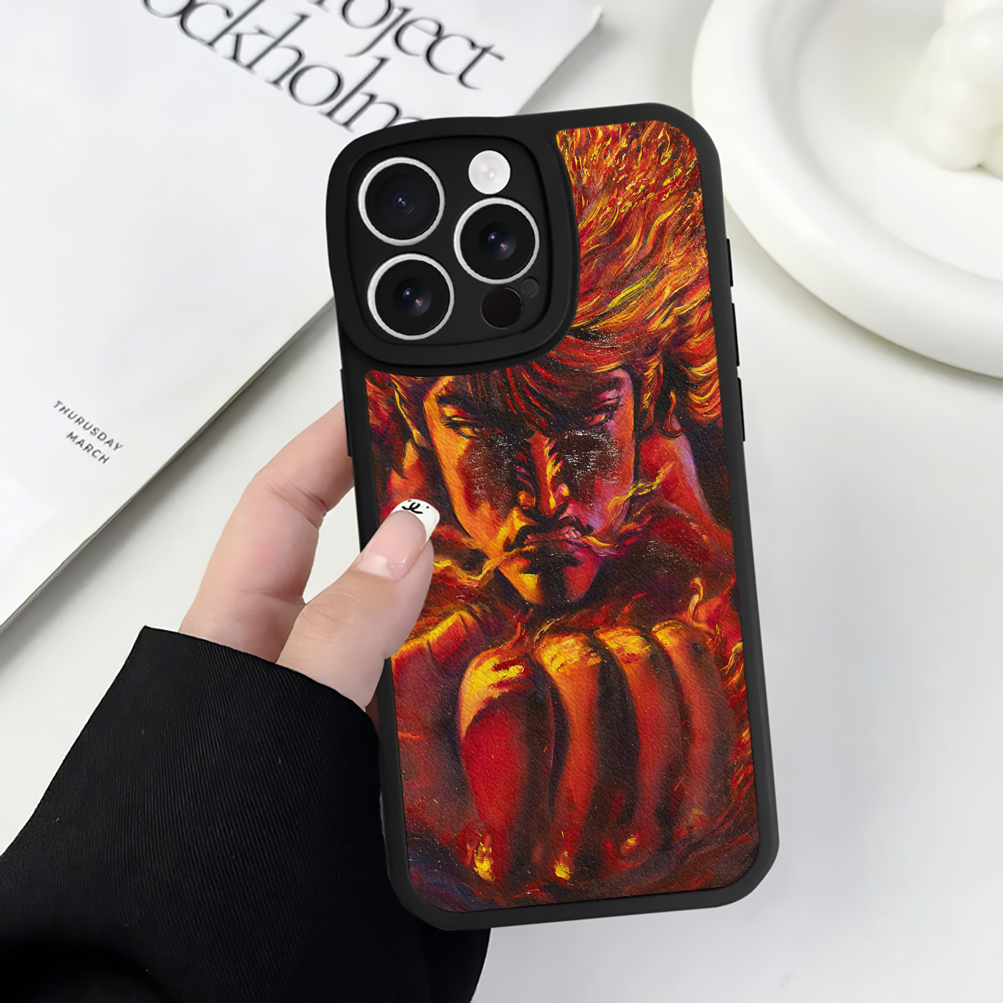 （画像用） 北斗の拳 Fist of the North Star 【iPhone 16シリーズ対応】シリコンスマホケース（レザー調） 材質：シリコン